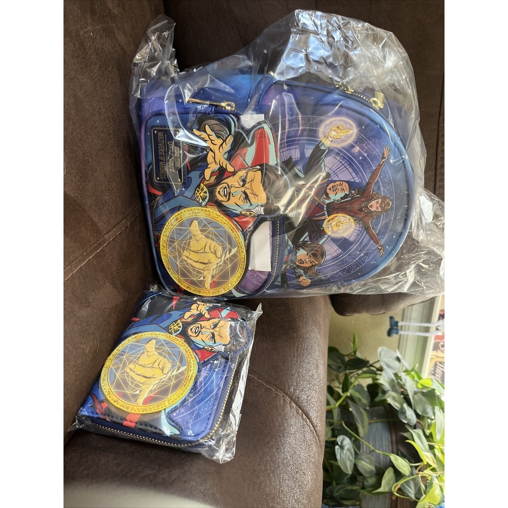 NWT Loungefly Marvel Comic Dr Strange Multiverse of Madness Wallet/Backpack set - Picture 9 of 12